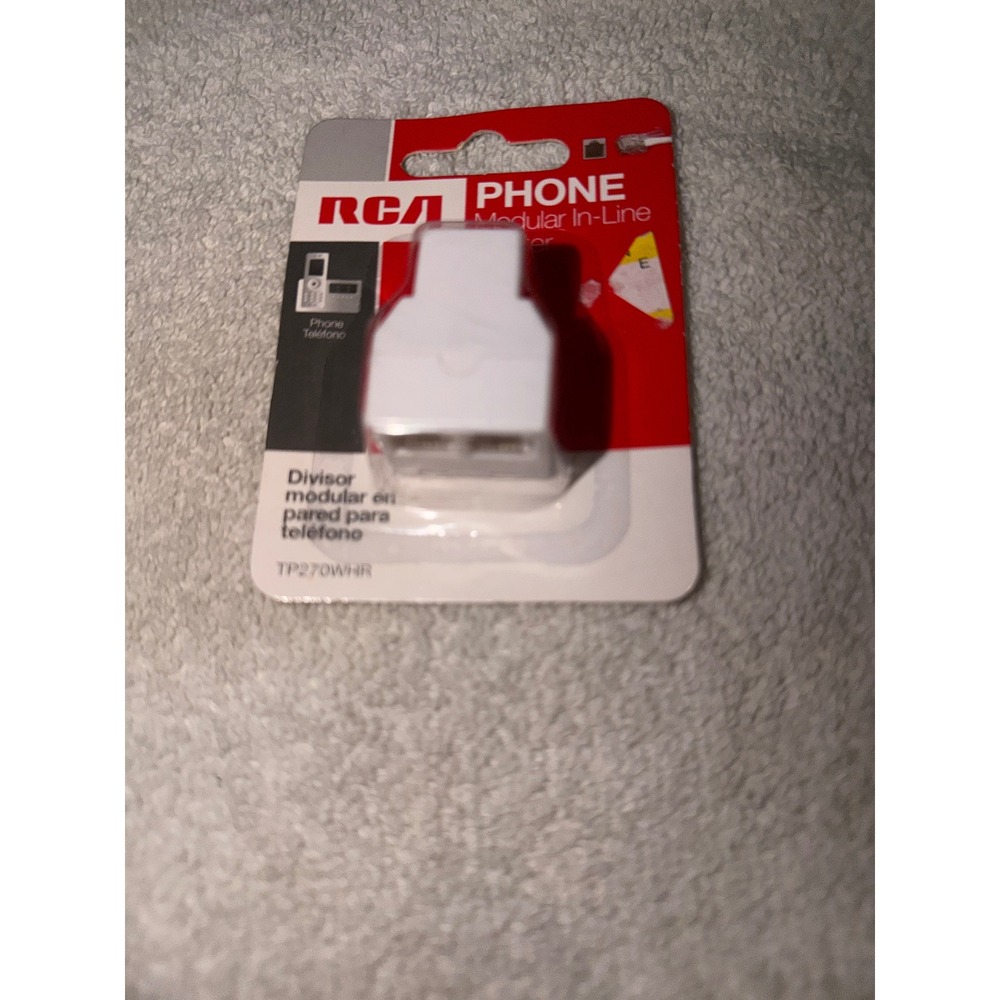 RCA TP270WHR Phone Modular In-Line Splitter Adapter White 2-Way Jack Coupler
